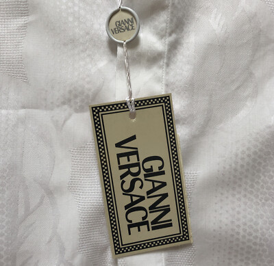 トップス gianni versace Y GIANNI VERSACE Couture Vintage 1997 Long Sleeve White Shirt Sz. 52