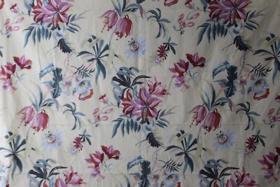 Bassett McNab Co, Bermudiana, Floral Chintz, 55'' W X BTY, Color Multi on Yellow