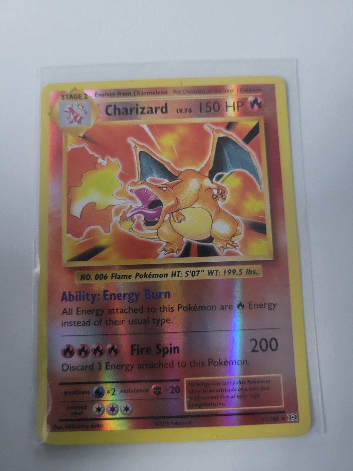 2016 Pokemon XY Evolutions Charizard Reverse Holo Foil 11/108 Near Mint