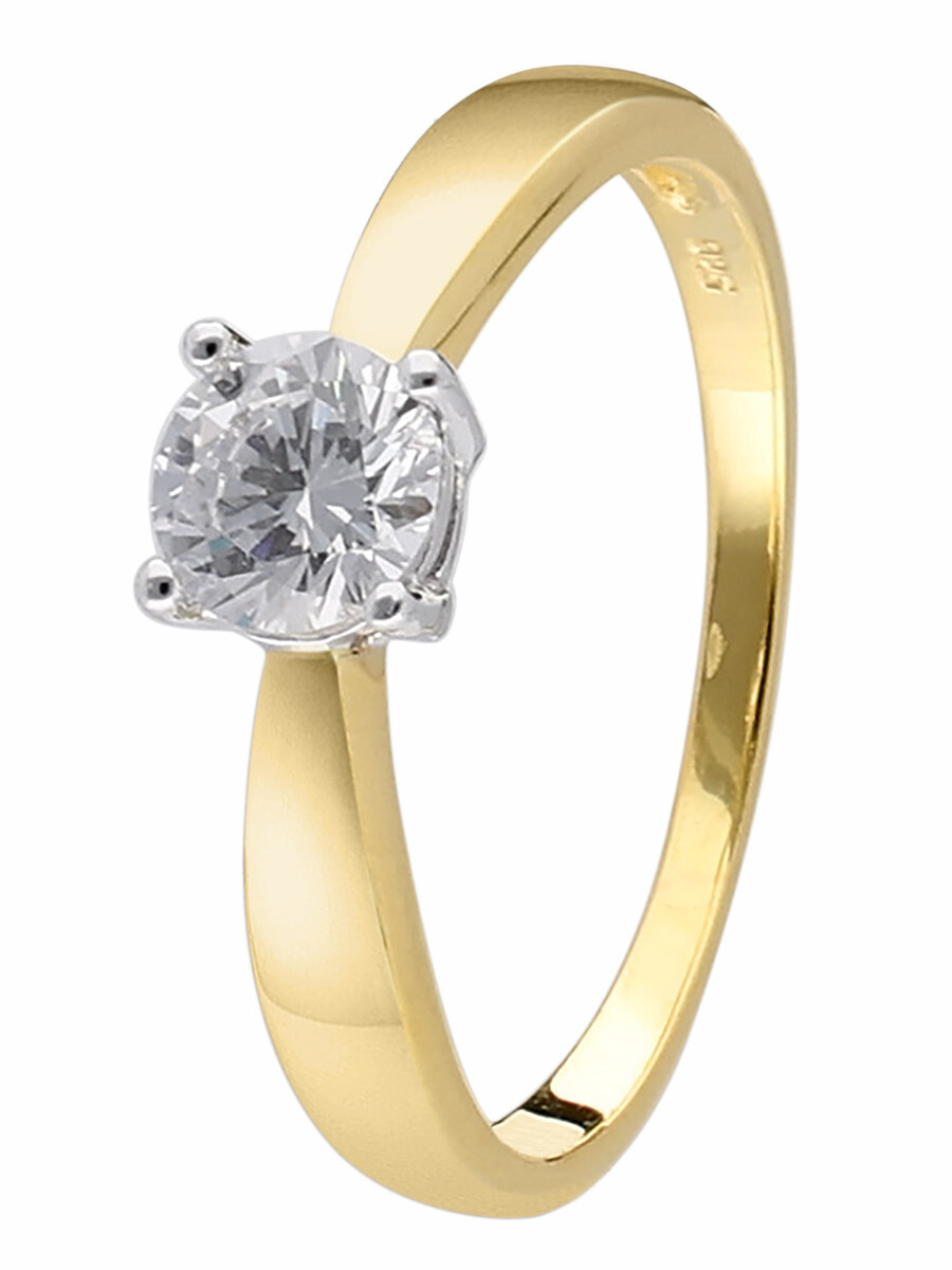 ТРЕНДОВОЕ кольцо Schmuck Damenring 925 Silber Goldplattiert Zirkonia 5 мм 41720 6290₽