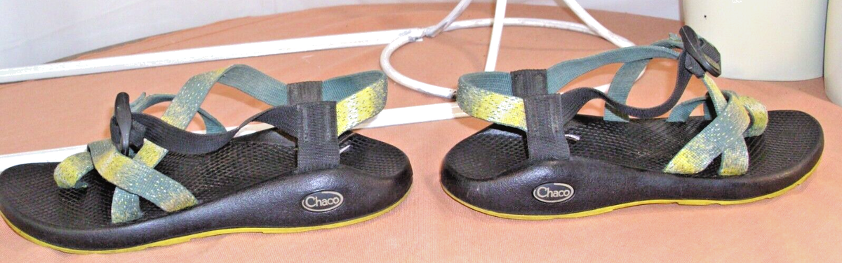 Shoes Chaco ZX/2 Classic Vibram Sole Gray/Yellow Toe Ring Strap SZ