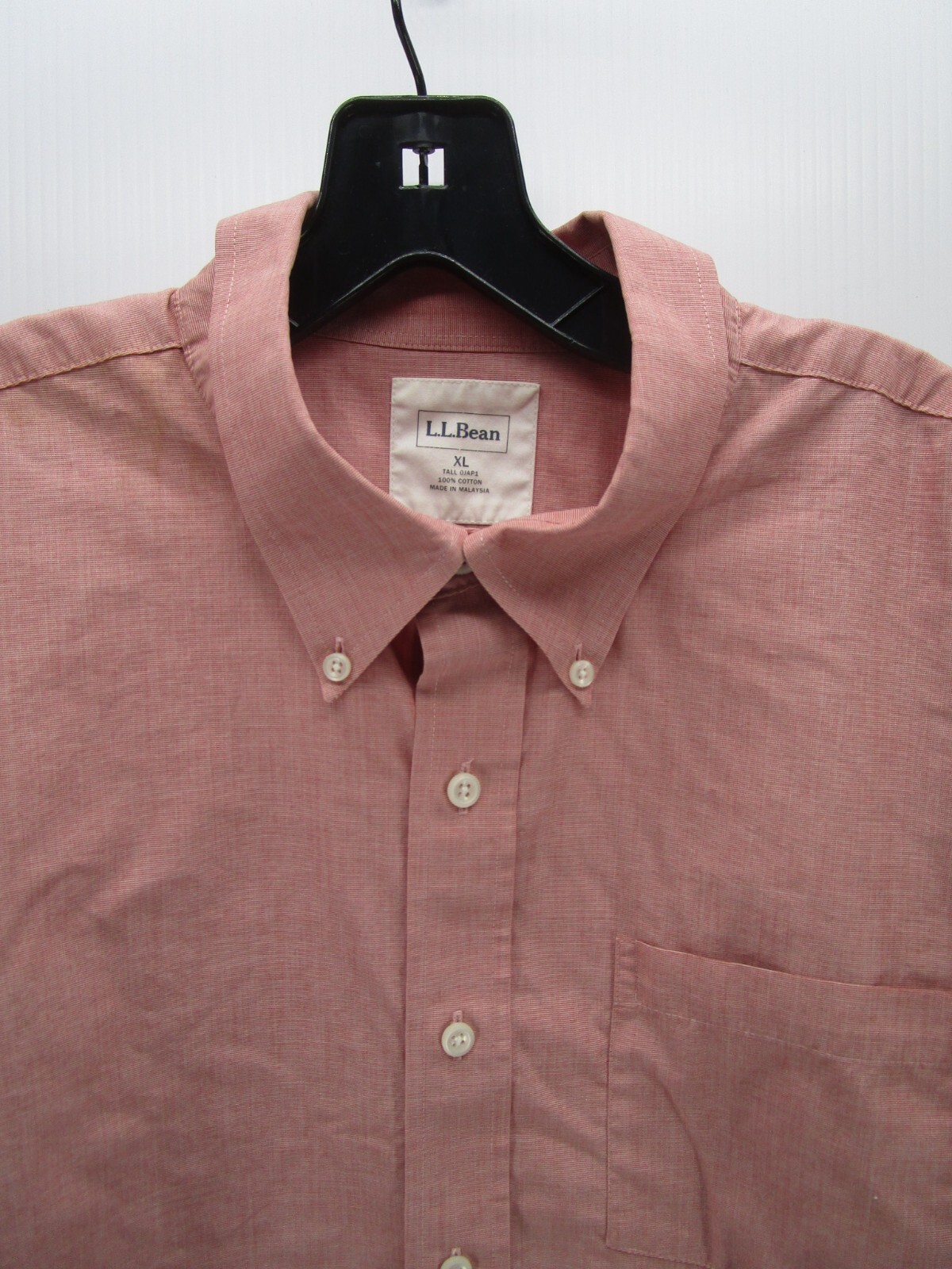 LL Bean Shirt Men XL Tall Red Button Up Long Sleeve Breathable Relaxed