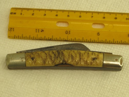 5 vintage knives lot,W.H. Morley,Schrade Walden,H. Boker & Sons,bone,repair lot - Picture 7 of 19
