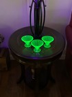 Vintage Set of 3 Federal Glass Uranium Green Paneled Low Sherbet Cups-Exc. Cond. — photo 5