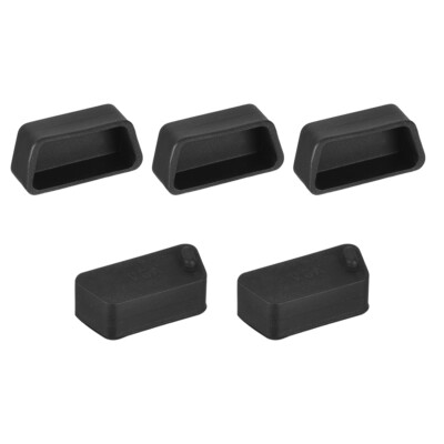 5St VGA Anschluss Schutzkappe Silikon Abdeckung für DB9 RS232 15mmx7mm Schwarz