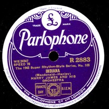 HARRY JAMES & HIS ORCHESTRA  Indiana / Record...