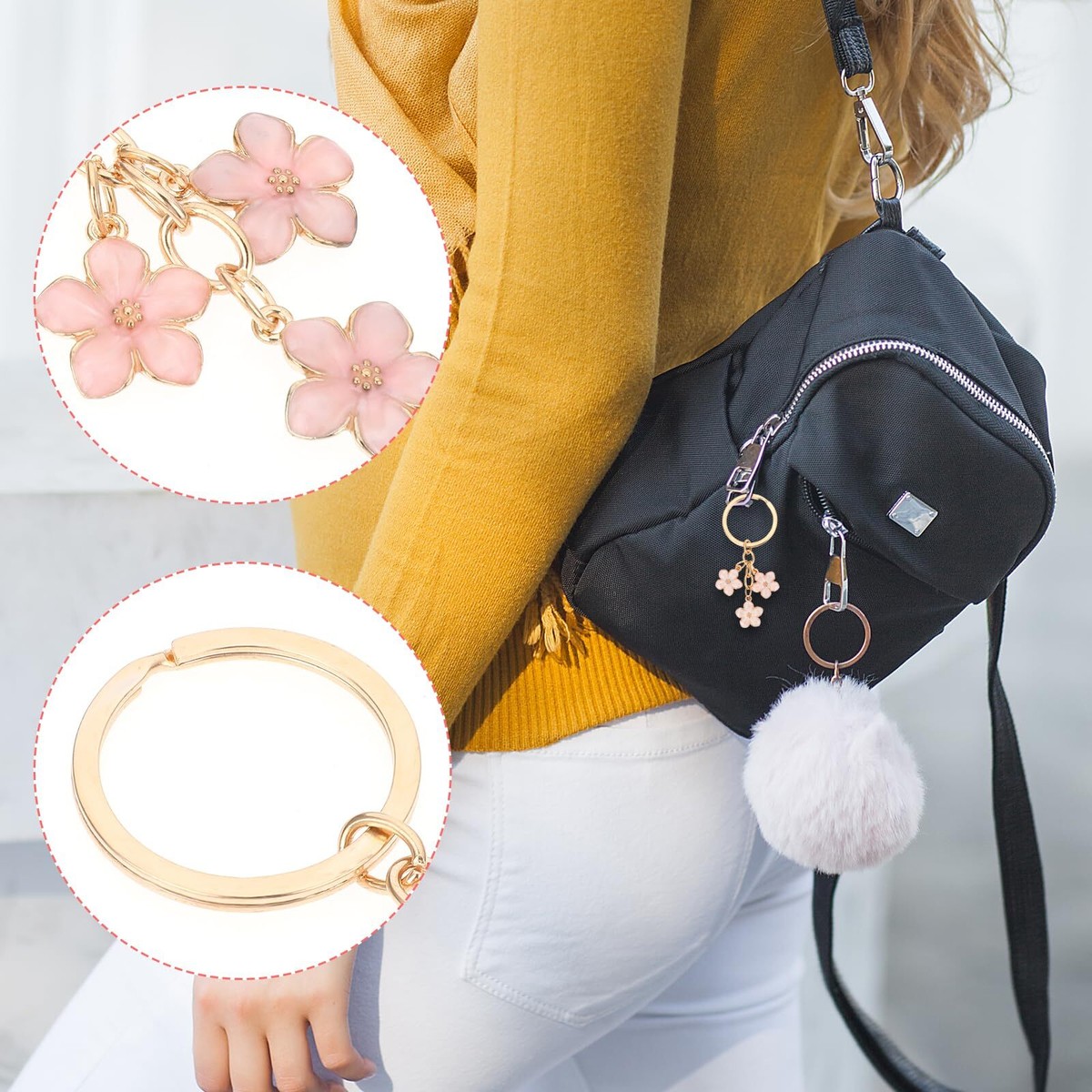4 stuks bloem sleutelhangers voor vrouwen schattige 4 stuks bloem sleutelhangers voor vrouwen schattige