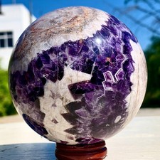 2.41LB Natural beautiful Dream Amethyst Quartz Crystal Sphere Ball Healing