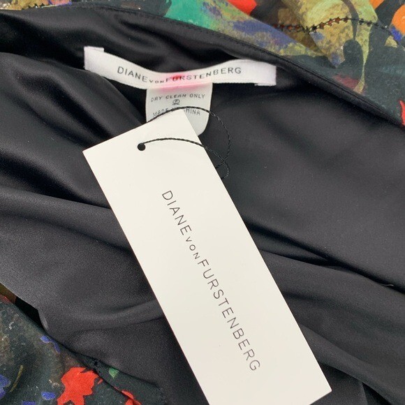 DVF Diane von Furstenberg Amora Cherry Blossom dress sequin chiffon ruffle New 6