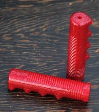Red Sparkle Bike GRIPS Vintage Cruiser Stingray Bicycle Lowrider Schwinn Beach