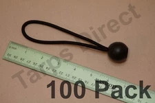 6" Premium Black Ball Bungies - Package of 100 - Canopy Tie Downs Cargo Bungee