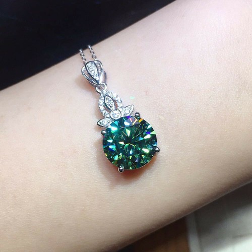 925 Silver Plated Necklace Pendant Charm Round Cut Cubic Zircon Party Gift - Bild 5 von 5