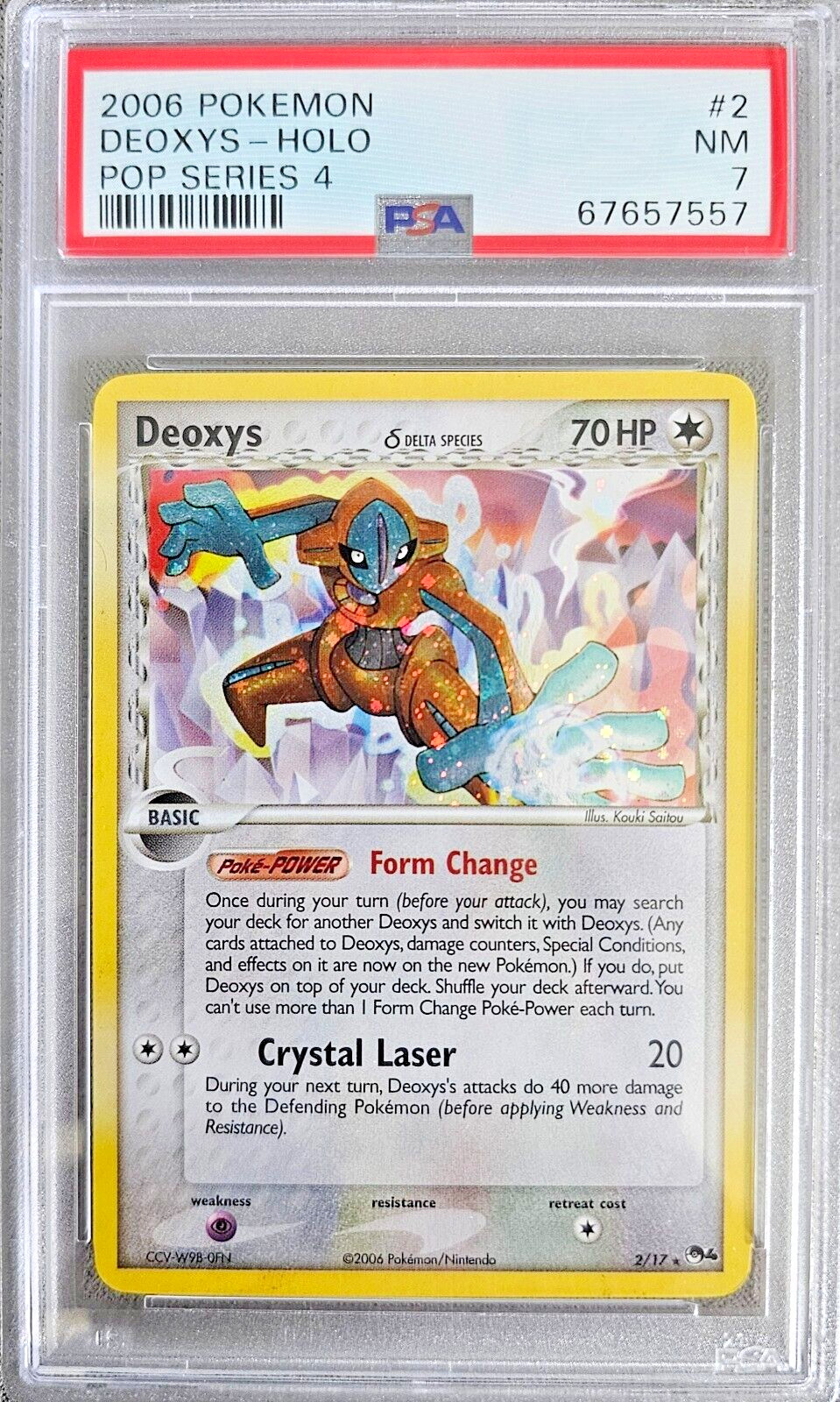 PSA 7 Deoxys Holo 2/17 Pop Series 4 2006 Pokemon Card
