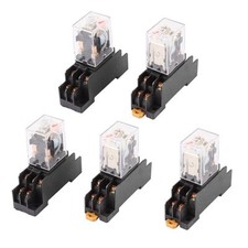 5 X AC 110/120V Coil DPDT 2no 2nc 8 Pin Red LED Power Relay w Socket