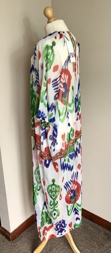 ZARA long semi sheer floral printed chiffon Kaftan Holiday Cover up Oversized - Picture 10 of 15
