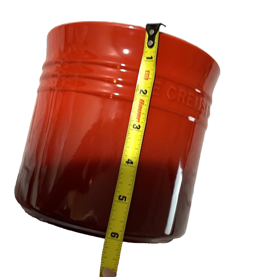 Le Creuset Signature Utensil Crock🎁 ️ Utensil Holder Cerise Color Stoneware NWT eBay