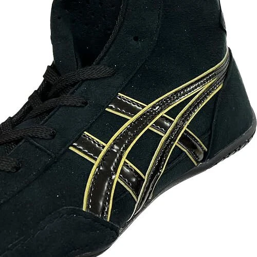 Zapatos de Boxeo de Lucha ASICS PRIME ATACK Negro Dorado Nuevos - Imagen 4 de 4