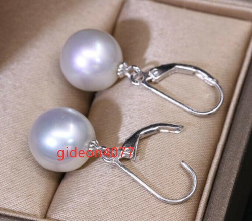 ROUND AAA 7-8MM NATURAL AKOYA WHITE ROUND PEARL DANGLE EARRING 14K - Picture 4 of 4