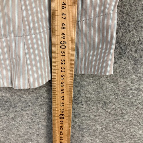 Cue Shirt Top Womens 6 Striped Brown Sleeveless Ruffle Cotton Blend 8327 - Picture 6 of 10