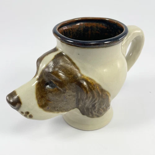 Cocker Spaniel Dog Studio Pottery Figual Coffee Mug signed Manager Lapen