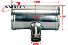 2.5" Blow Off Valve Adapter Aluminum T-Pipe Shape Tube 63mm for 25mm ID BOV 3