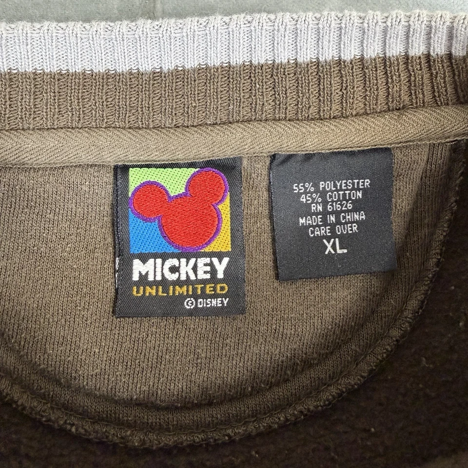 Sudadera De Colección Mickey Unlimited Mickey Mouse Para Hombre XL Marrón Disney Años 90 Foto 4 de 4
