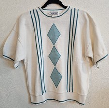 Vtg Russ Togs New Attitude Argyle Sweater L Grandma Core Teacher Preppy