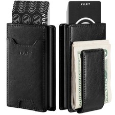Money Clip Pop Up Card Holder RFID Protection Mens Leather 2-IN-1 Business Card