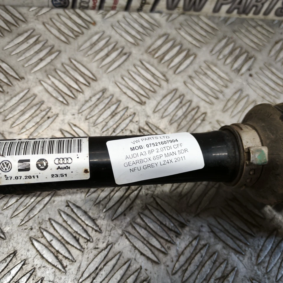 MANUAL DRIVESHAFT PASSENGER SIDE FRONT AUDI A3 8P 2.0TDI CFF 1K0407271EE 10-15 - Image 4 of 4