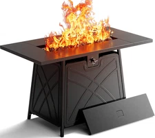Propane Fire Pit Patio Outdoor Fire Pit Table Large Firepits for outside Black