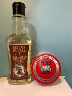 2 Reuzel Water Soluble High Shine Pomade & Daily Shampoo 3.38oz & 11.8oz New