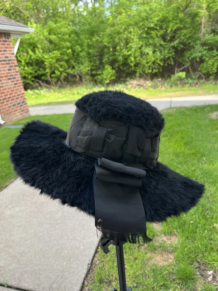 Vintage Madge Evans Brand Beaver Fur Hat Edwardian Era Style Size 7 Women’s - Image 3 of 4