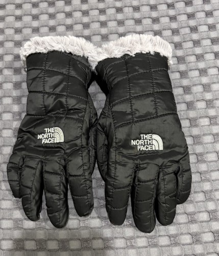 The North Face Fleece Kids Gloves Small Black Great Condition Ski Snow - Picture 2 of 5