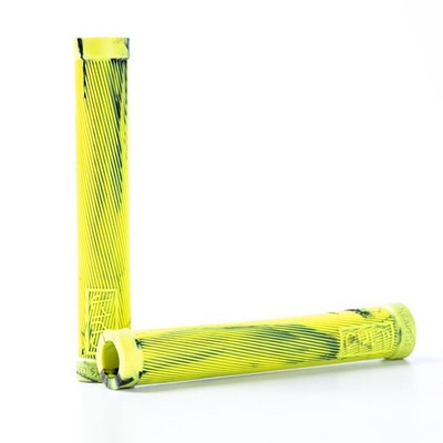 Kult BMX Begin Flanschless Griffe - Lime Green Swirl