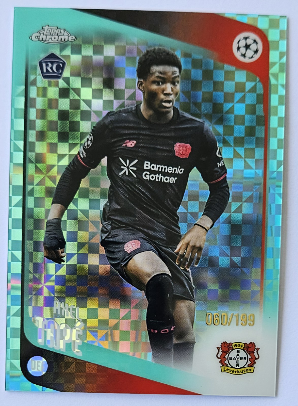 2025-26 Topps UEFA Club Competitions #9 Axel Tape Rookie AQUA X-Refractor /199