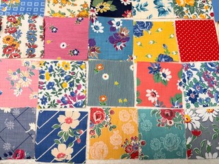 Vintage 1930’s COTTON FABRIC squares 2.5” for QUILTING & Crafts=QUILT TOP BLOCKS