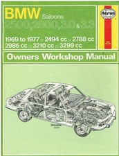 BMW E3 2500 2800 3.0 3.3 SALOON INCL 3.0 CSI ENGINE 1969-77 REPAIR MANUAL *VGC*