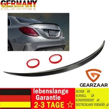 Sport Heckspoiler Lippe Schwarz Glanz f&uuml;r Mercedes C Klasse W205 Limousine 14-21