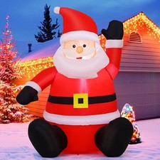 4FT Christmas Inflatables Decorations Outdoor Blow Up Santa Claus Inflatable ...