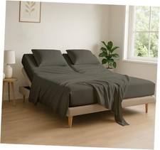 4 Piece Flex Head King Sheet Set, Top 34 Inch Split Sheets for Sleep Number