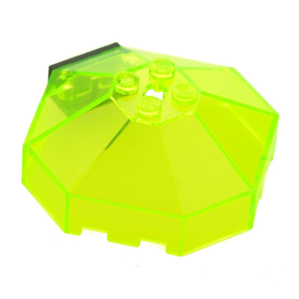 1X Lego Cockpit Window 6X6X2 Transparent Neon Green Hinge Black 3937 2418B