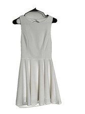 Lulus White Sleeveless Mini Skater Dress S Open Back Fit & Flare Cocktail Summer