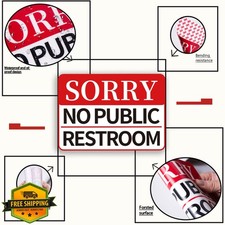 2 PCS No Public Restroom Signs Weatherproof Vinyl Business Door Window