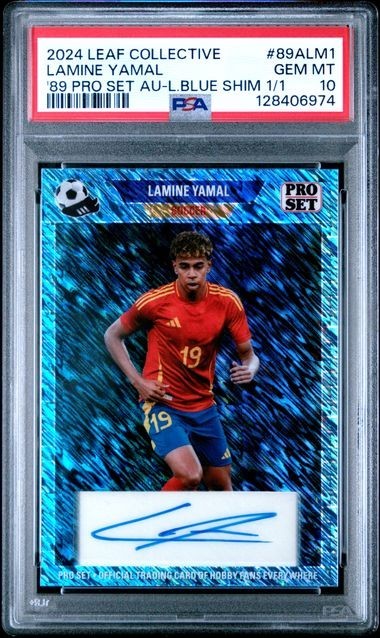PSA 10 - 2024 Leaf Collective LAMINE YAMAL Blue Shimmer AUTO 1/1 (6974)
