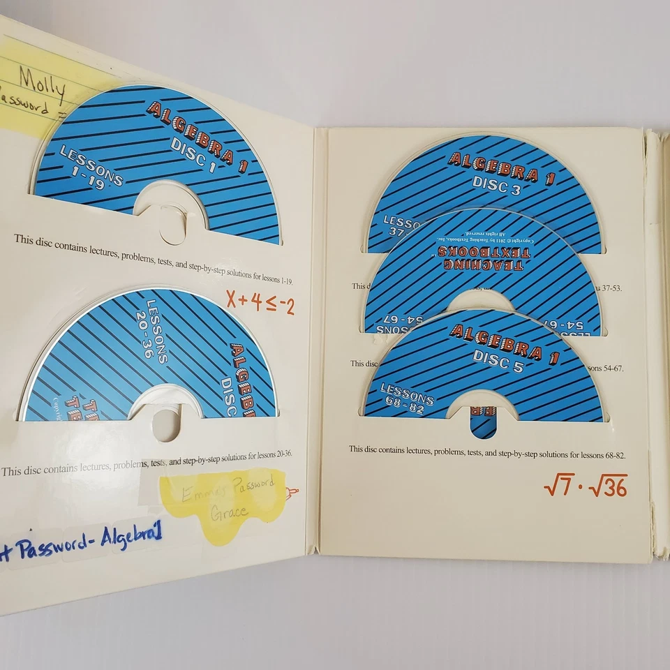 Teaching Textbooks Algebra 1 Textbook, CDs, Answer Key/Test Bank 2.0 ~ ACC READ - Image 3 of 4