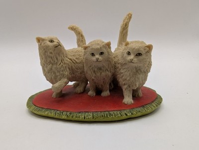 Border Fine Arts ''Catkins'' C3 Three Kittens Figur - Hand Made Scotland - 1983