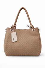 Borsa Donna Intrecciata Beige Dudlin Grande con Tracolla Shopper Elegante