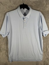 Peter Millar Polo Shirt mens XL Blue Summer Comfort Performance Striped Golf
