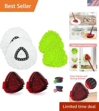 Microfiber Spin Mop Replacement Heads for EasyWring 4 Pack Deep Cleaning