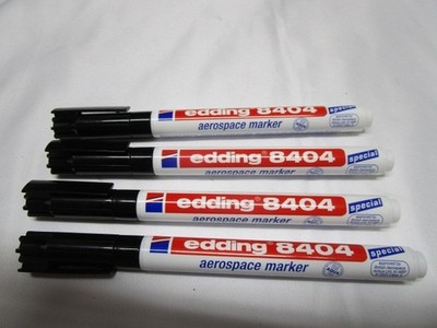 4 PACK  Edding Aerospace Marker Pen Permanent marker Garden Black Ink 4 PACK
